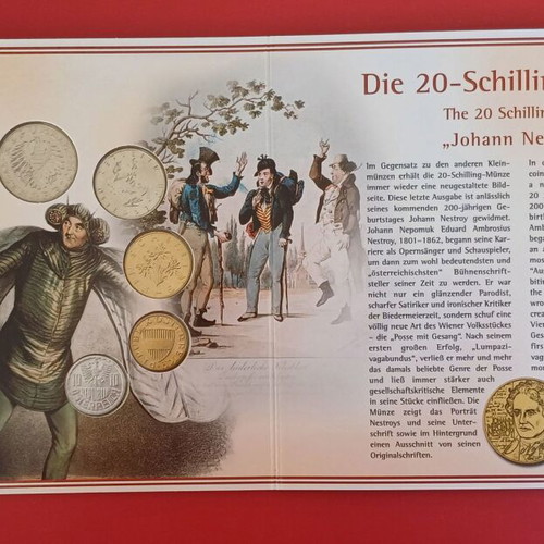 Austrian coin set 6 uncirculated 2001 in sealed blister new