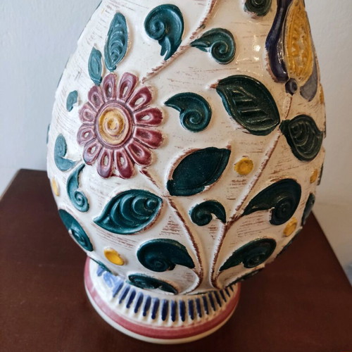 Ceramic vase West Germany midcentury like new, hand-painted