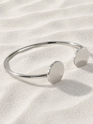 Open bracelet made of stainless steel new, silver