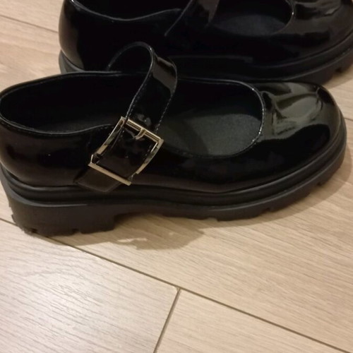 Loafers platform moccasins with buckle patent leather like new size 38-39 black