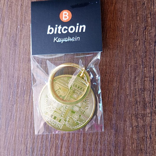 Bitcoin keychain new gold color