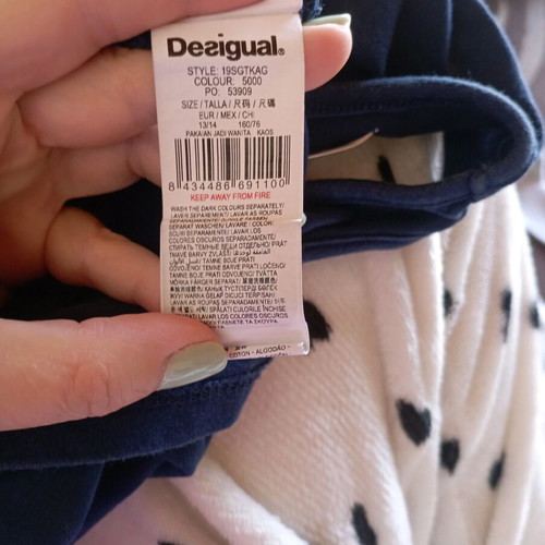 Desigual sleeveless blouse for girls 13-14 years like new, blue with sequins