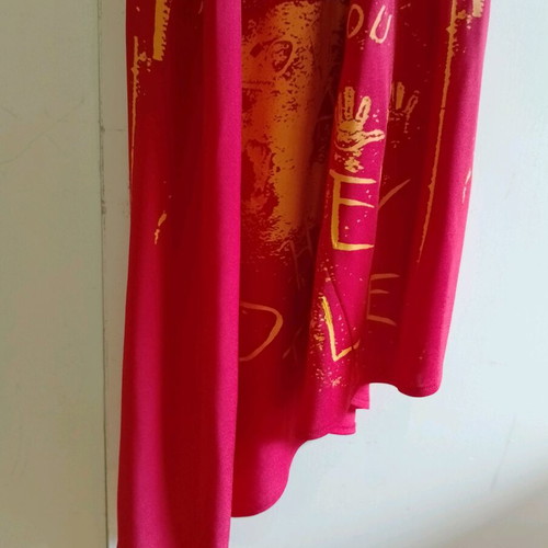 Andy Warhol red dress like new with orange and silver designs