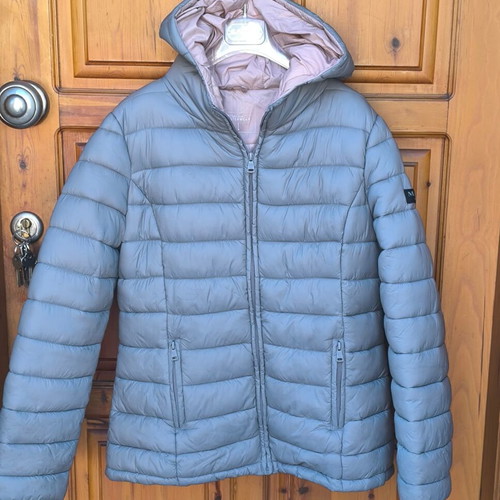 Gray jacket used, size Large