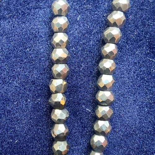Necklace with 925 silver chain and black gold silicon beads, Angelo di Spirito Roso