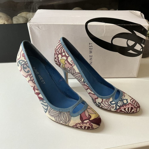 Nine West colorful pumps size 36 like new, 10 cm heel