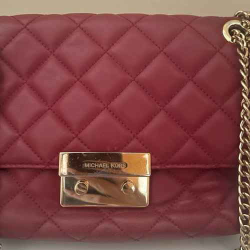 Michael Kors leather shoulder bag used, burgundy