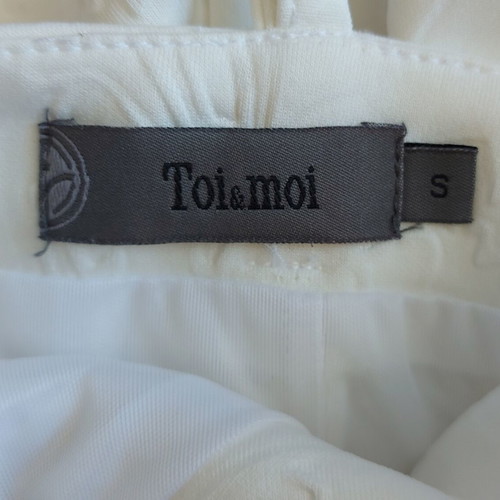 White embossed dress Small used, Toi&Moi, short with adjustable straps