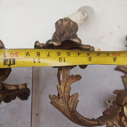 Brass wall light used, very old heavy, set of 2 pieces