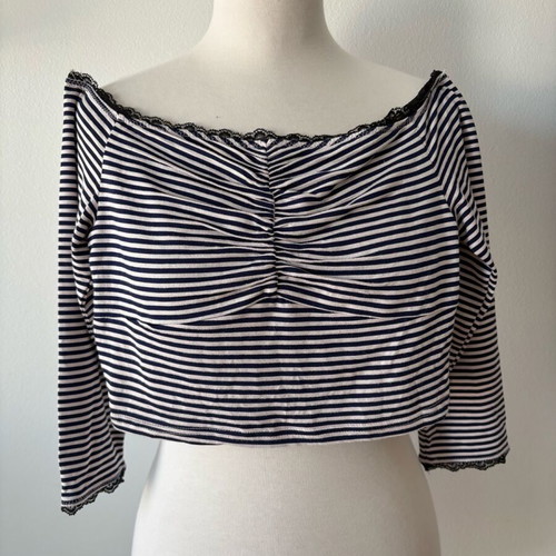 Minkpink crop top like new, striped with lace details