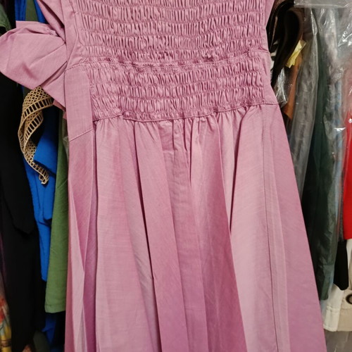 Strapless pink dress with boutonniere, like new, size S