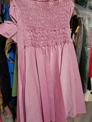 Strapless pink dress with boutonniere, like new, size S