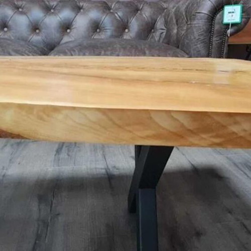 Coffee table made of wood and metal legs new, handmade