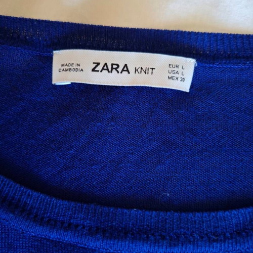 Zara Knit blouse electric blue, like new, size L