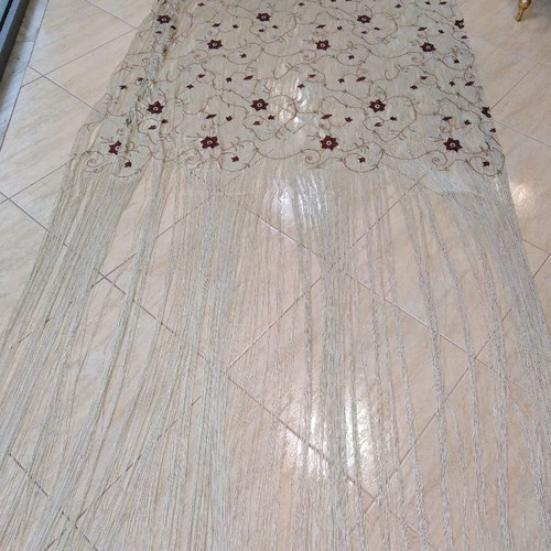 Italian net curtain 1.50x3.00 gold beige new