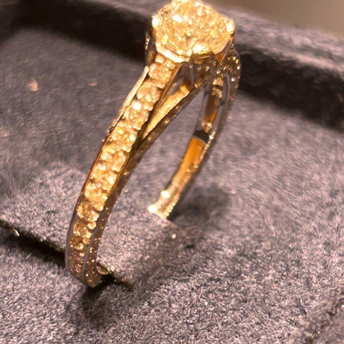 Engagement ring white gold k18 new, full pave setting diamonds