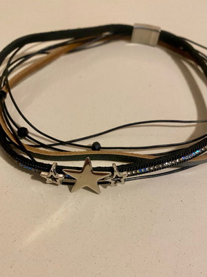 Bijou Brigitte choker new, leather with stars and rhinestones