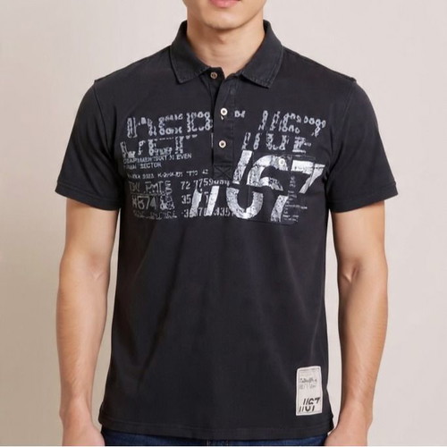 Μπλούζα T-shirt Cedarwood State S μαύρη σαν καινούργια με γιακά