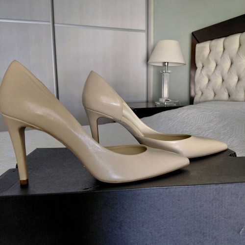 Eden leather pumps new, beige-cream, 9 cm heel