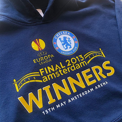 Vintage Chelsea FC 2013 Amsterdam Final Europa League Champions Hoodie, like new