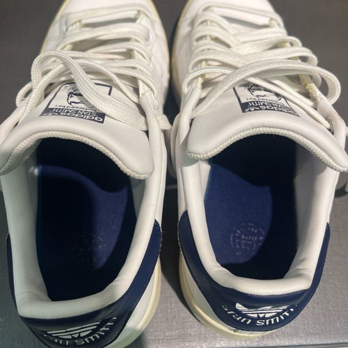 Adidas Stan Smith sneakers used, white with blue, size 38