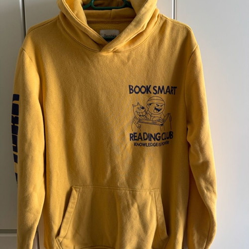 Bershka hoodie used, size Medium, mustard color