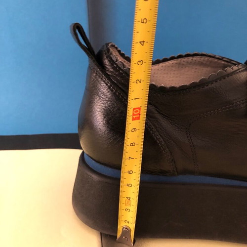 Guardiani Sport leather platform shoes used, black, size 38