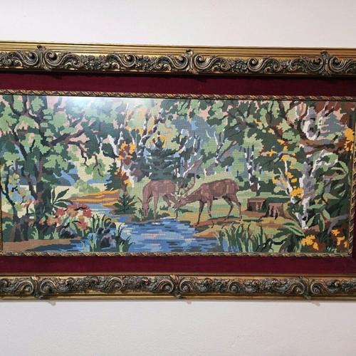 Embroidered painting used