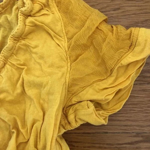 Annarita N blouse medium yellow with organza design new