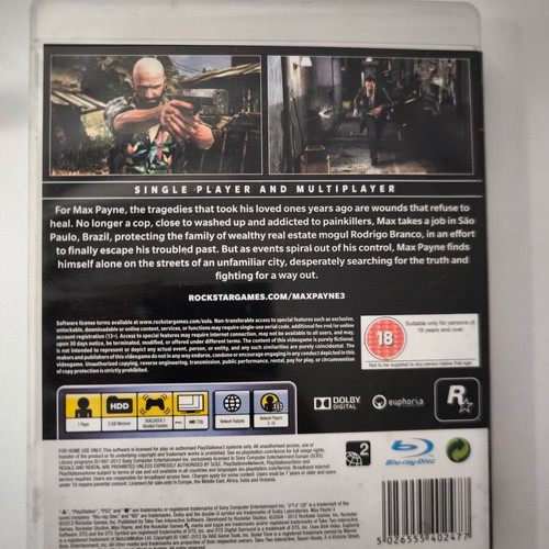 Max Payne 3 PS3 game
