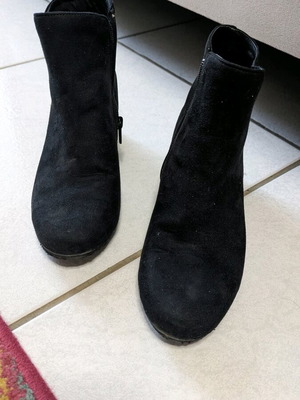 Fratelli Petridi suede leather ankle boots used, size 36, black