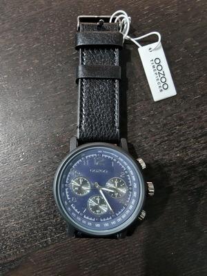 Oozoo C9260 men's watch new with blue dial and leather strap