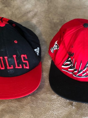 Chicago Bulls hats used, 2 pieces Adidas and New Era