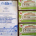  2 συλλεκτικά εισιτήρια, με τα βραχιολακια εισόδου από fib festival Benicassim Spain 2005 και 2011