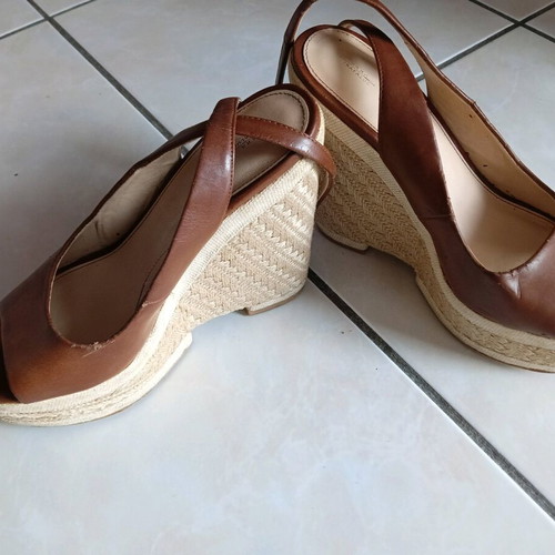 Zara Trafaluc women's platform shoes used, brown, size 38, 12 cm heel
