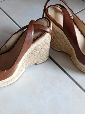 Zara Trafaluc women's platform shoes used, brown, size 38, 12 cm heel
