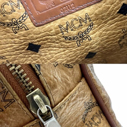 MCM Cognac Aren Visetos school tote bag