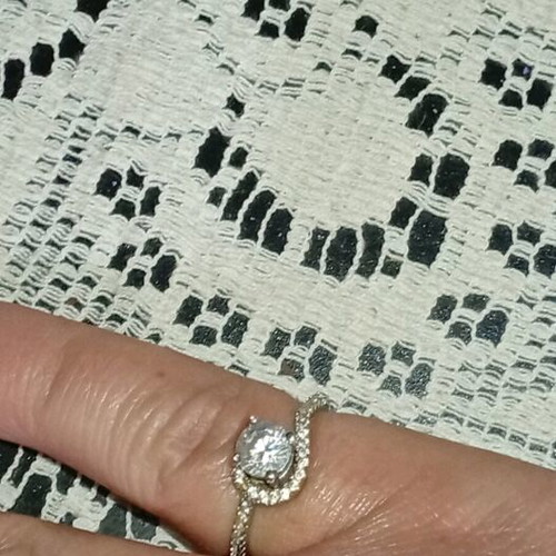 Silver solitaire ring 925, delicate design