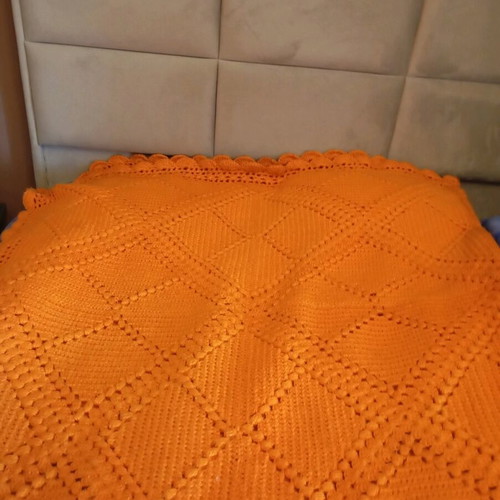 Woolen handmade blanket like new, 200x200 cm, heavy