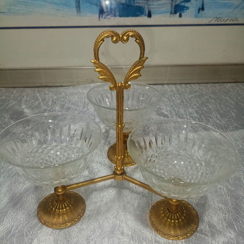 Vintage crystal fondue used