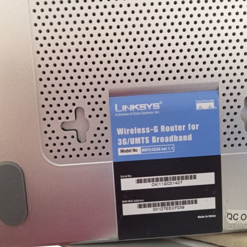 Linksys Wireless-G Router WRT54G3g v1.1 used for 3G/UMTS broadband