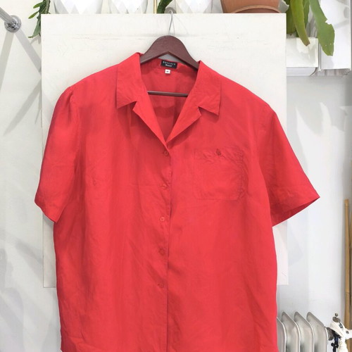 Silk shirt XXL red summer women's vintage like new