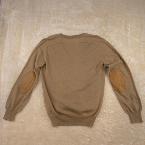 Maison Margiela luxury wool cardigan with leather patches size L used