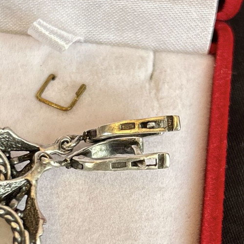Vintage silver earrings (925) used with stone