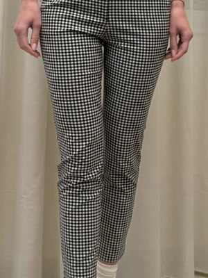 ZARA summer black and white checkered pants like new, size S