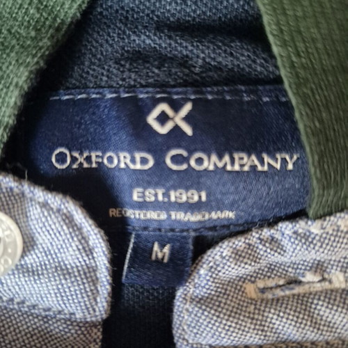 Oxford Company Polo Shirt new, white and blue, size M