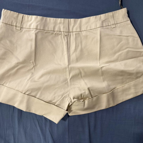 Women's beige shorts, low waist