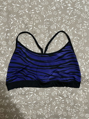 Sports bra used, size L, black and purple