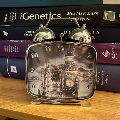 Table alarm clock new with Big Ben background analog