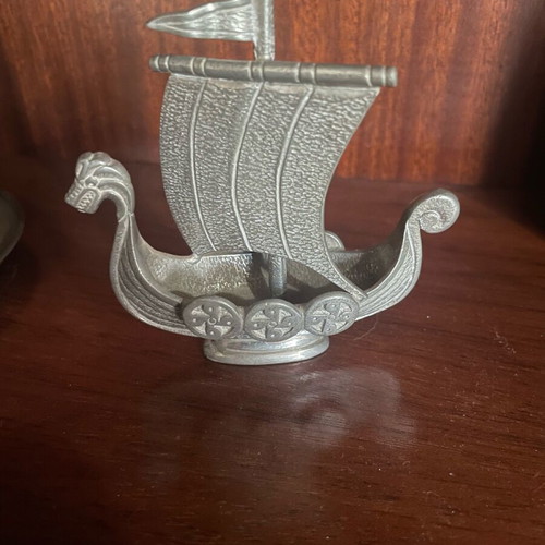 Viking Ship decorative metal small size from Norway like new